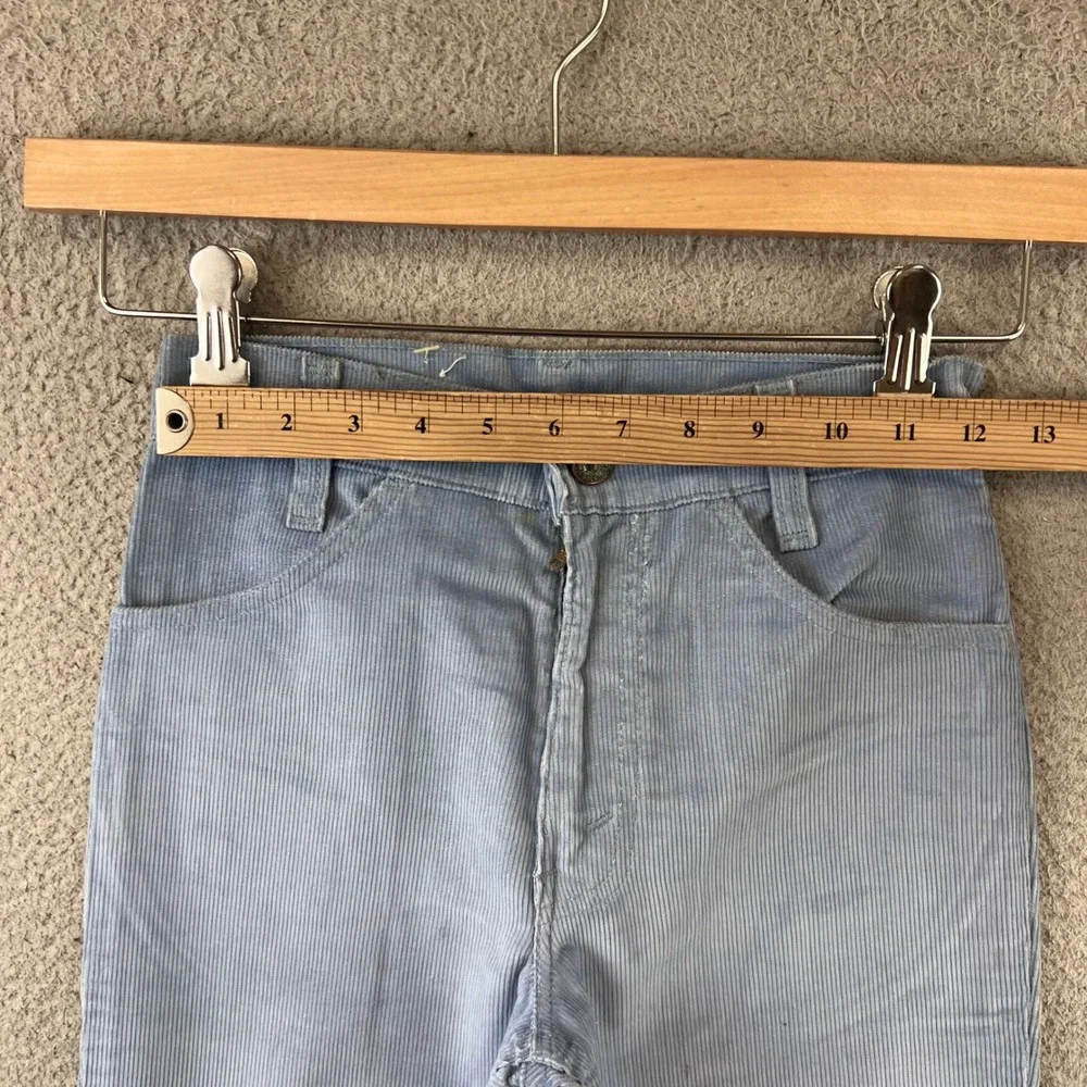 New Vintage 70s Levi's Kids Girls‎ Blue Corduroy Bell Bottom Jeans Size 11
